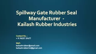 Spillway Gate Rubber Seal - Kailash Rubber Industries