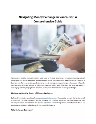 Navigating Money Exchange in Vancouver: A  Comprehensive Guide