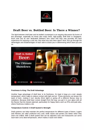 Draft Beer vs. Bottled Beer: Is There a Winner?