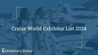 Cruise World Exhibitor List 2024