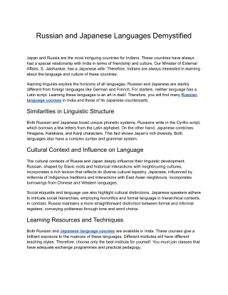 SIFIL- Russian and Japanese Languages Demystified_ A Comparative Guide