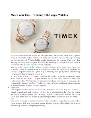 Match your Time