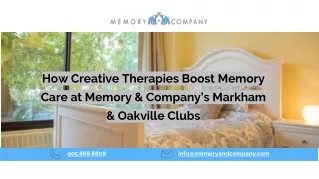 How Creative Therapies Boost Memory Care at Memory & Company’s Markham, Oakville