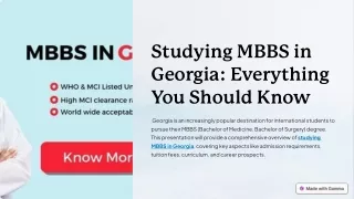 Studying MBBS in Georgia Everything You Should Know