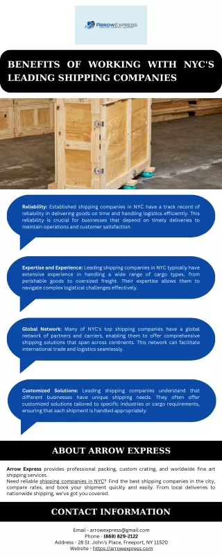 Benefits of Working with NYC's Leading Shipping Companies