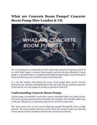 What are Concrete Boom Pumps_ Concrete Boom Pump Hire London & UK