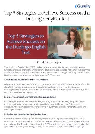 Top 5 Strategies to Achieve Success on the Duolingo English Test