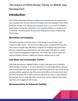 The Impact of UX_UI Design Trends on Mobile App Development