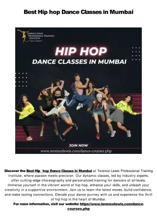 Best Hip hop Dance Company in Mumbai