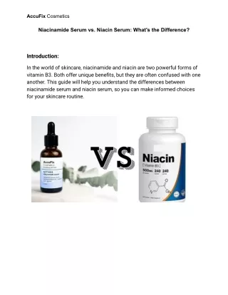 Niacinamide Serum vs. Niacin Serum_ What's the Difference_