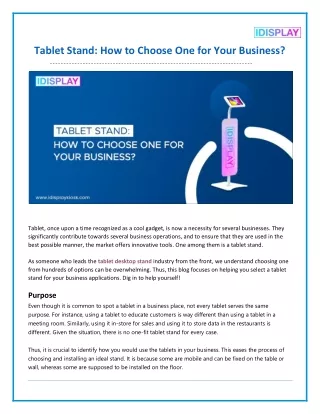 Tablet Stand - How to Choose One for Your Business