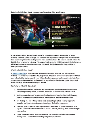 Bet365 Clone Script