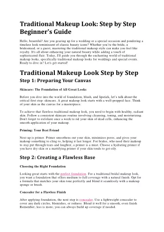 Traditional Makeup for Special Events: A Complete Guide