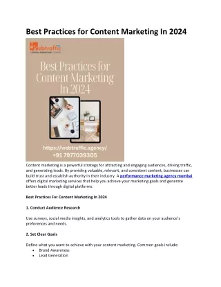 Best Practices for Content Marketing In 2024