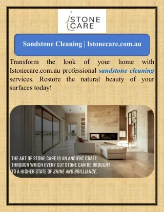 Sandstone Cleaning  Istonecare.com.au