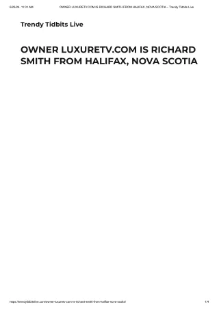 Owner luxuretv.com is Richard Smith