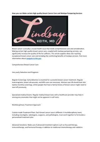 6 Dr. Lindsay Keith, MD SurgicalMedical Practice & MedSpa