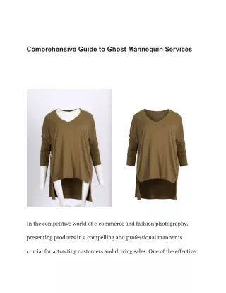 Comprehensive Guide to Ghost Mannequin Services