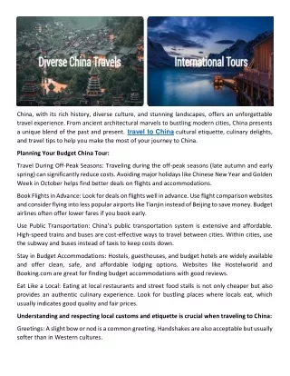 Budget China Tour Exploring the Best on a Budget