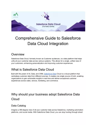 Comprehensive Guide to Salesforce Data Cloud Integration