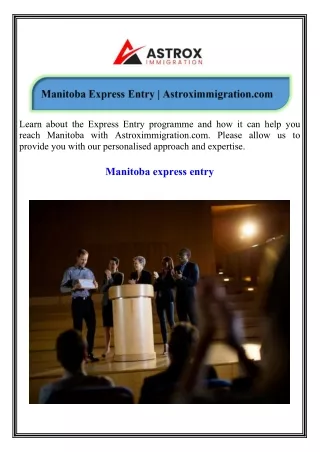 Manitoba Express Entry Astroximmigration.com