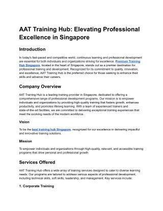 AAT Training Hub_ Elevating Professional Excellence in Singapore