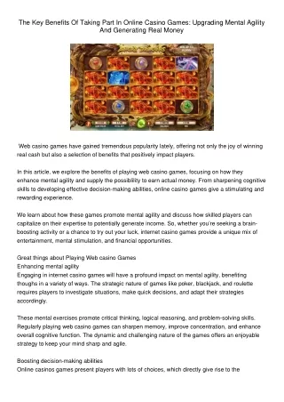 TheKeyBenefitsOfTakingPartInOnlineCasinoGamesUpgradingMentalAgilityAndGeneratingRealMoney92
