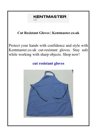 Cut Resistant Gloves | Kentmaster.co.uk