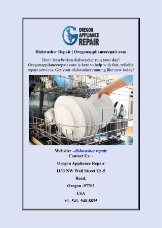 Dishwasher Repair | Oregonappliancerepair.com