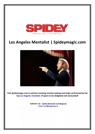 Los Angeles Mentalist | Spideymagic.com