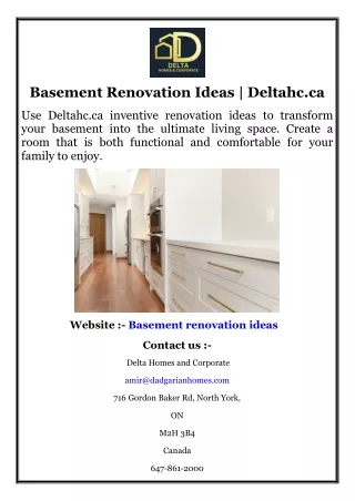 Basement Renovation Ideas  Deltahc.ca