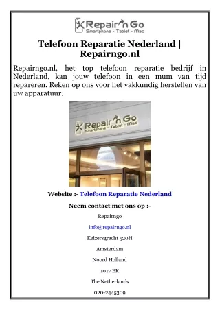 Telefoon Reparatie Nederland  Repairngo.nl