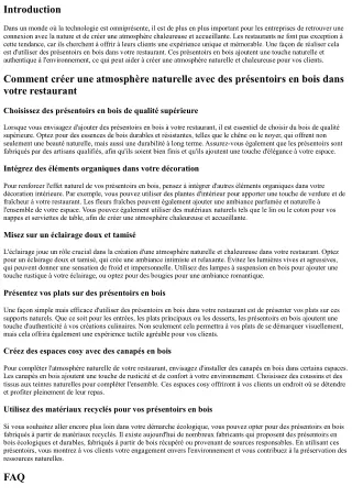 Comment créer une atmosphère naturelle avec des présentoirs en bois dans votre r