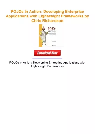 POJOs in Action: Developing Enterprise Applications with Lightweight