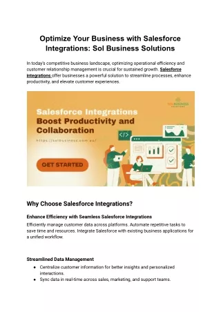 Salesforce Integrations: The Key to Streamlined Business Operations