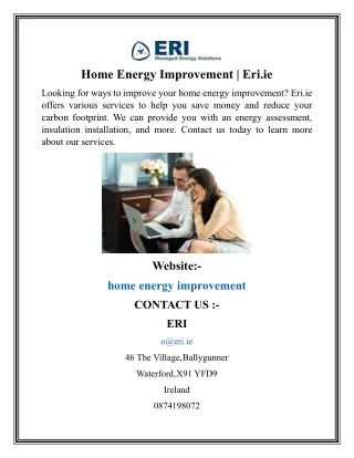 Home Energy Improvement  Eri.ie