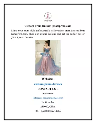 Custom Prom Dresses  Kateprom