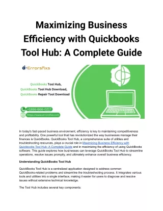 Maximizing Business Efficiency with Quickbooks Tool Hub: A Complete Guide