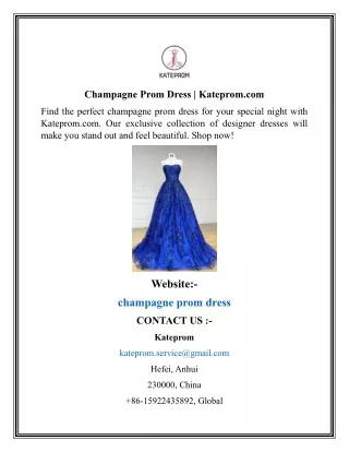 Champagne Prom Dress Kateprom