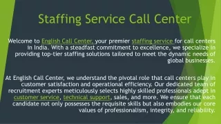 Staffing Service Call Center