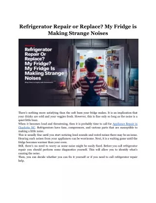 Refrigerator Repair or Replace_ My Fridge is Making Strange Noises