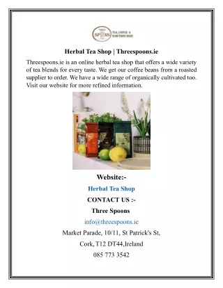 Herbal Tea Shop Threespoons.ie