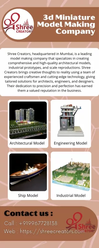 Leading 3D Miniature Model Making Company in India - Shree Creators