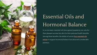 Essential Oils and Hormonal Balance