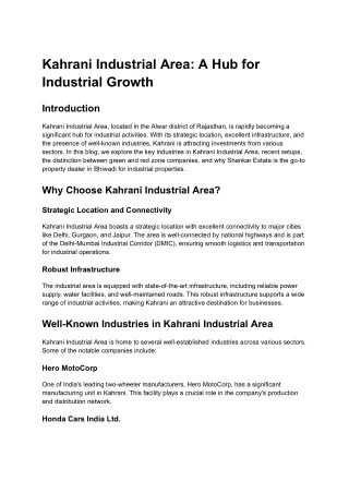 Kahrani Industrial Area_ A Hub for Industrial Growth