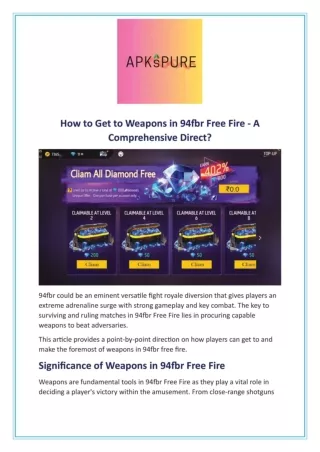 How to Get to Weapons in 94fbr Free Fire - A Comprehensive Direct?