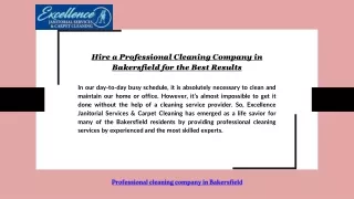 Hire a Professional Cleaning Company in Bakersfield for the Best Results