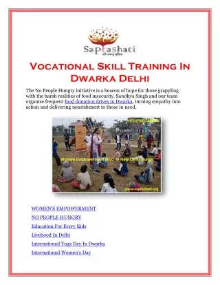 Vocational Skill Training In Dwarka Delhi