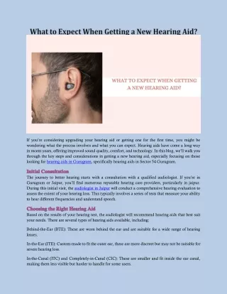 What to Expect When Getting a New Hearing Aid