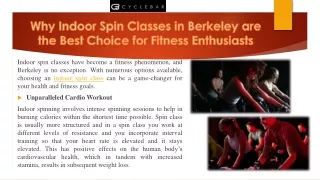 Why Indoor Spin Classes in Berkeley are the Best Choice for Fitness Enthusiasts